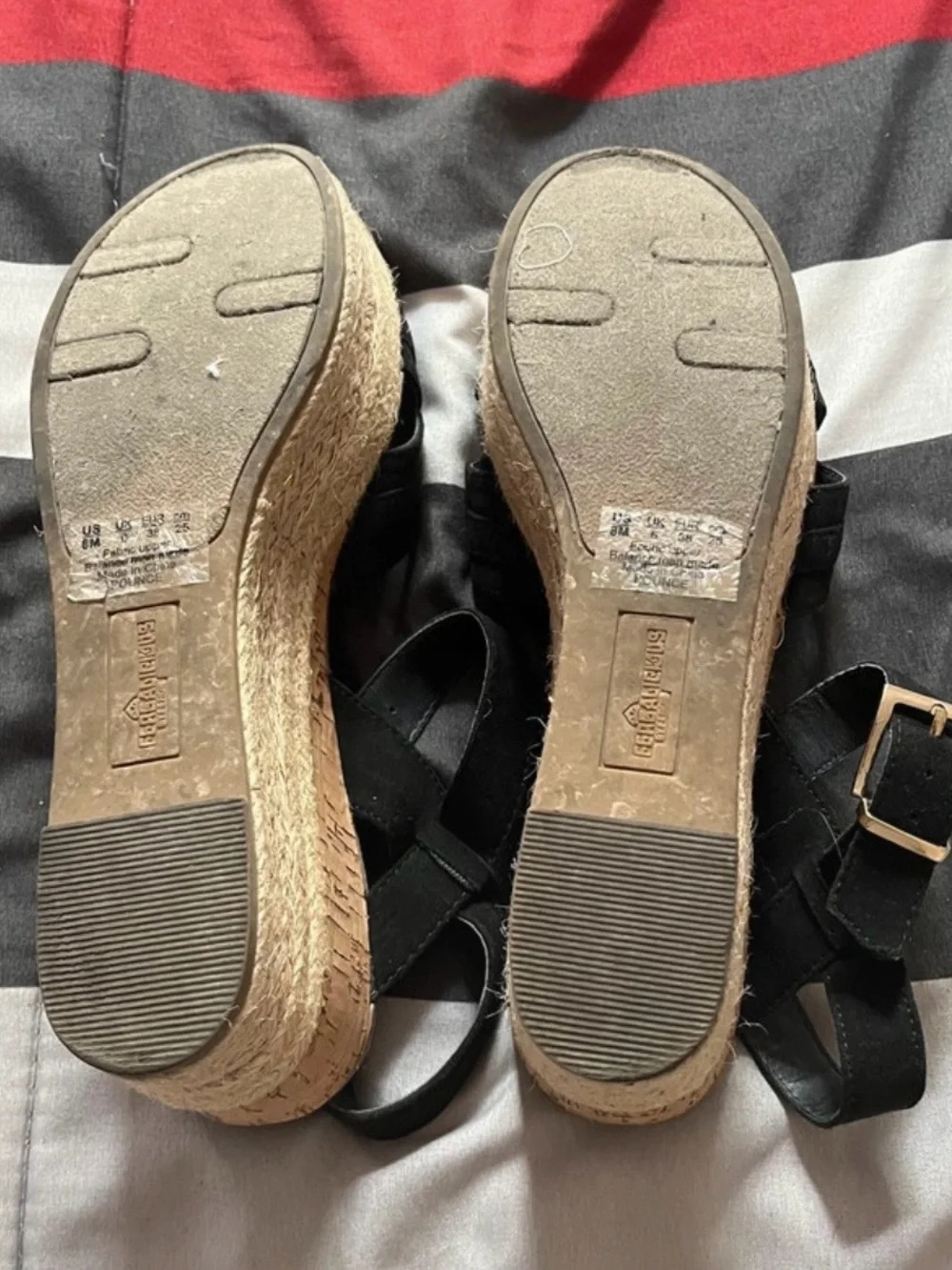 Women’s Black Crisscross Wedge Sandals